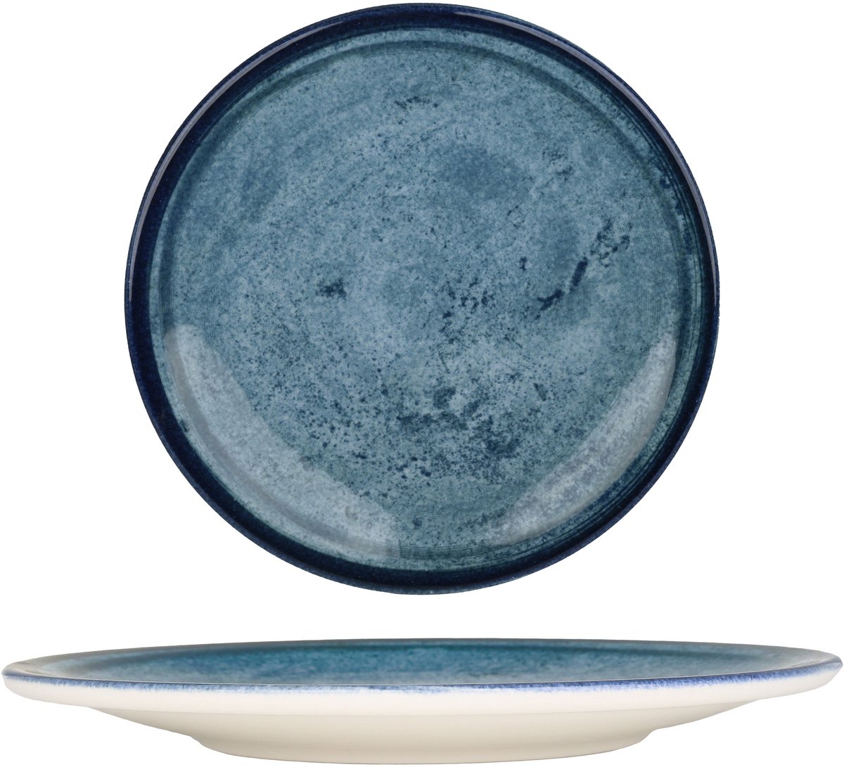 Kütahya Porselen Dessertbord - Blue Stone - Porselein - 21 cm - set van 6