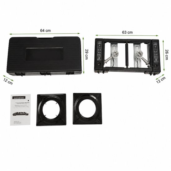 HomeGoodies - Camping Gasstel - Camping Kookstel - Draagbaar Gasfornuis - 2 pits - Multifunctioneel - Inclusief Draagtas - 2500W van Homegoodies — afbeelding 3