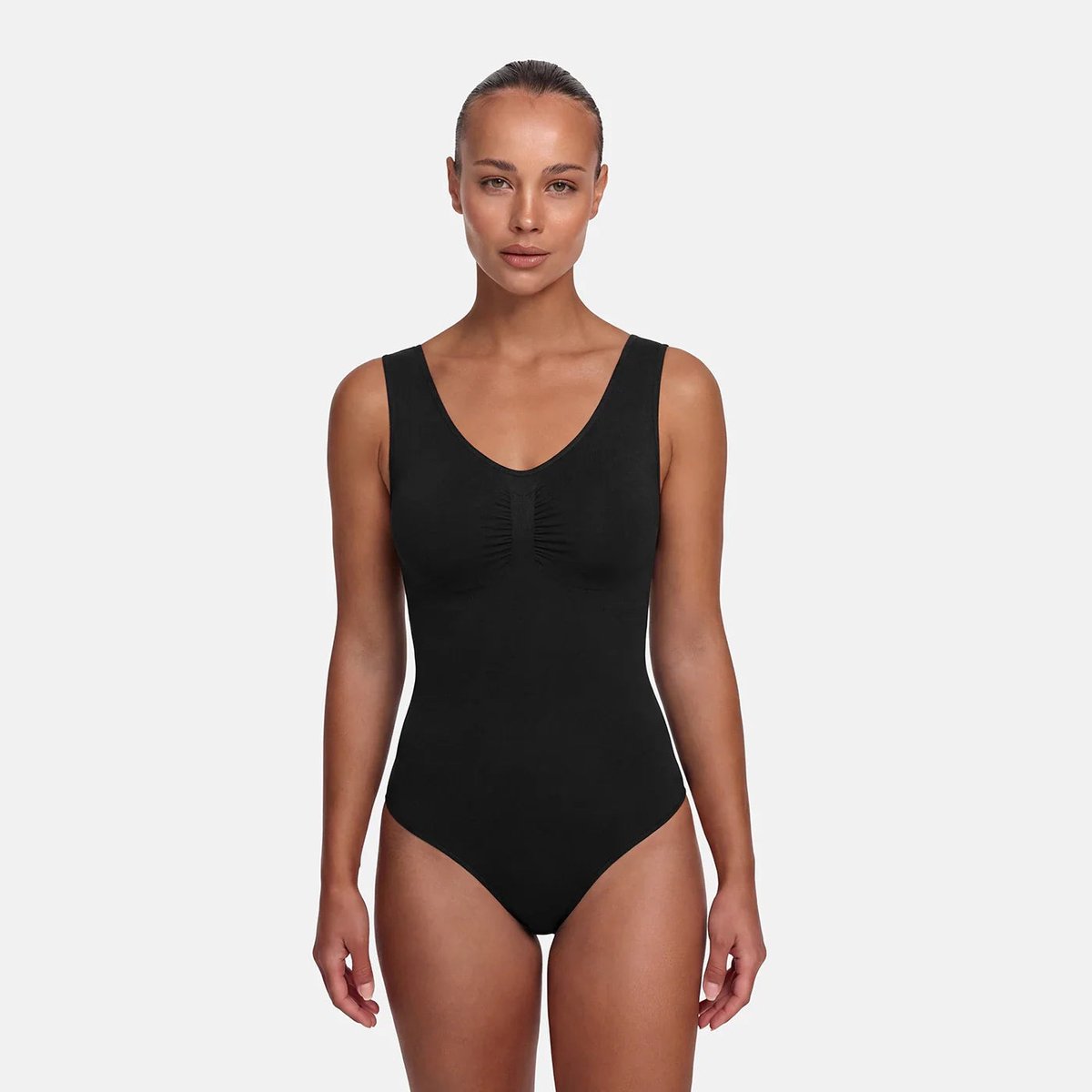 cfab by creamy fabrics Creamy Fabrics - Tank Bodysuit Sculpting Shapewear Met Slip - Ademend - Anti-Zweet - Ultra Zacht - Comfortabel - Sculptend - Perfecte Pasvorm - Zwart