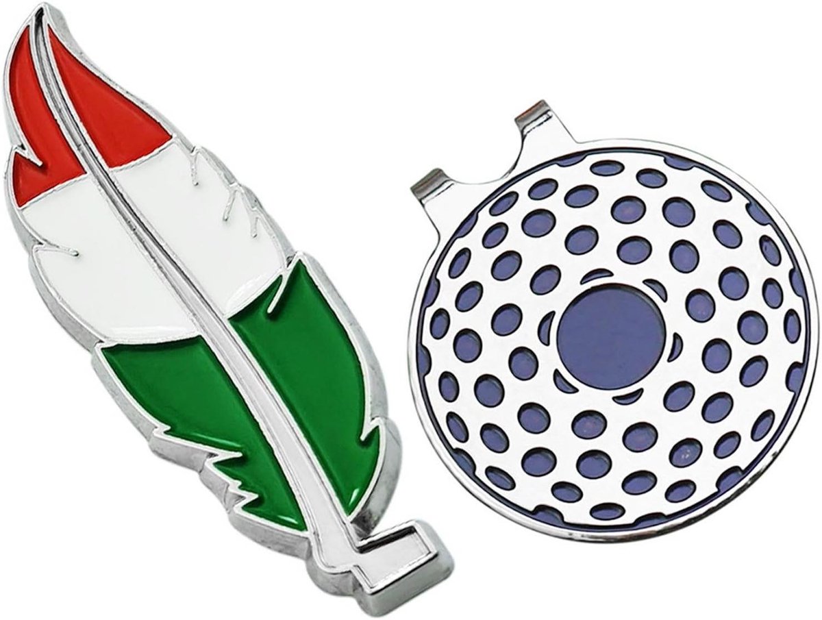 Ball Marker Hoed Clip - Golfbal Markers - Golfen op de Green - Magnetische Bevestiging - Compact Formaat - Driekleurig