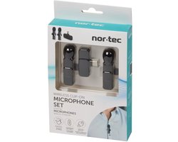 Nor-Tec Draadloze Clip-on Microfoons – Lavalier Microfoon Set – 2 Stuks – USB-C – Plug & Play – Voor Smartphone, TikTok, YouTube & Podcasts