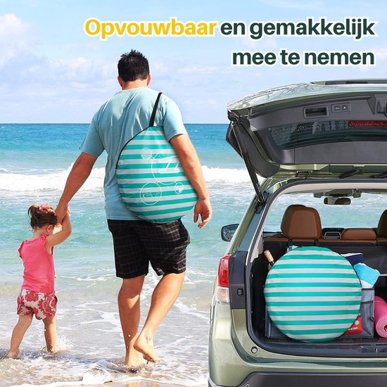 SNJY® Strandtent UV Bescherming - Strandparasol - Strandtentje Pop Up - Strandtent Baby - UPF 50+ - 80L x 120B x 70H cm - Groen — afbeelding 5