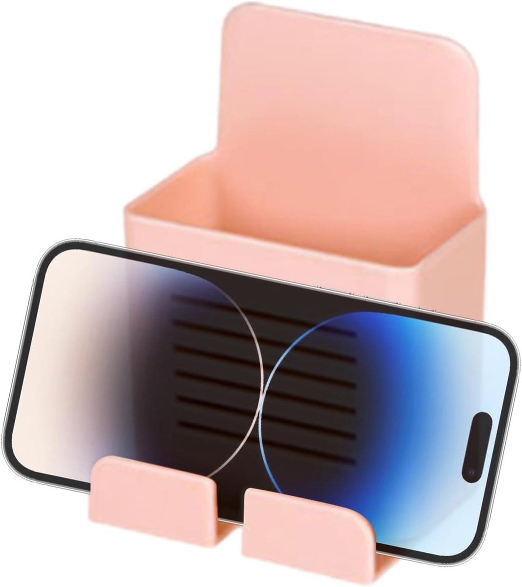 Afstandsbedieninghouder - Wandhouder Telefoon - Alles Georganiseerd - Zonder Boren - 63 x 51 x 94 cm - Roze