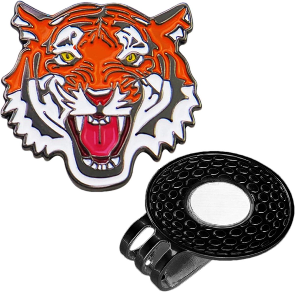 Golfbal Marker Clip - Hoedhouder Accessoire - Golfspel Ondersteuning - Sterke Magneet Bevestiging - 3 x 2.85 cm - Zwart