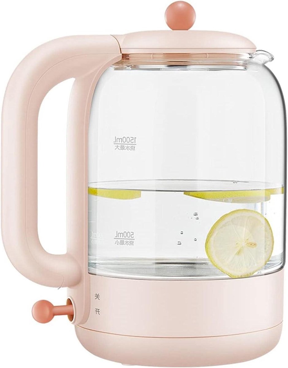 Elektrische Waterkoker - Theepot Glas - Snel Water Koken - Precisie Temperatuurregeling - 1.5 Liter - Roze