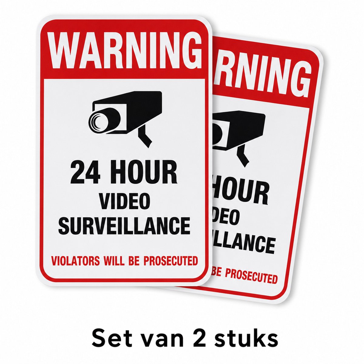Enluxe Sticker camerabewaking - UV & Waterproof - Camerabewaking sticker - Verplicht bij camera of slimme deurbel - Videobewaking sticker - 2 Stuks