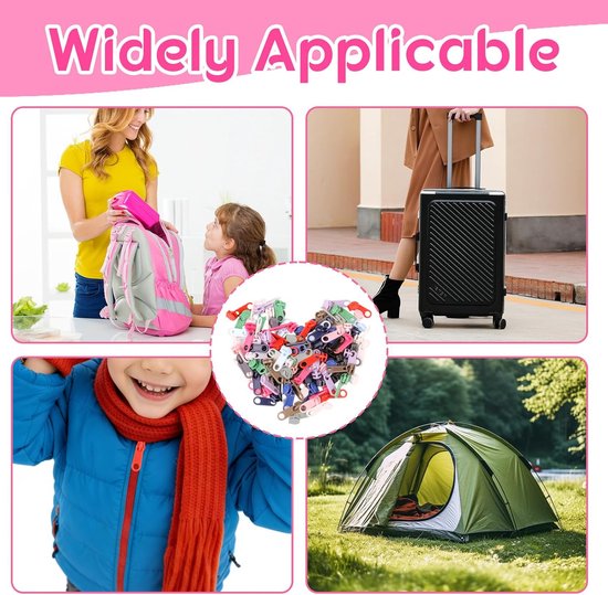 Ritssluitingsschuivers - Reparatieset - Kleding Repareren - Universeel Geschikt - 112 Stuks - Kleurrijk — afbeelding 3