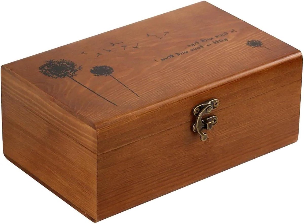 Naaikist Houten - Opbergkist Hobby - Hobby Benodigdheden - Grote Capaciteit - 21.5 cm - Houtkleurig