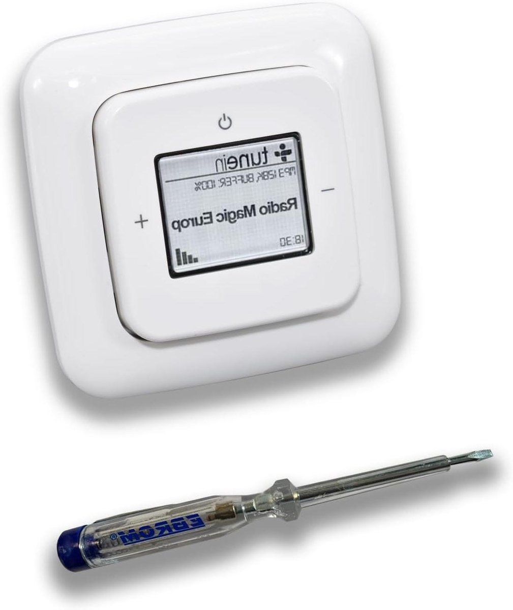 Internet Radio Set - Wifi Radio - Muziek Streamen - Inclusief Fase Tester - Inbouwmontage - Alpenwit