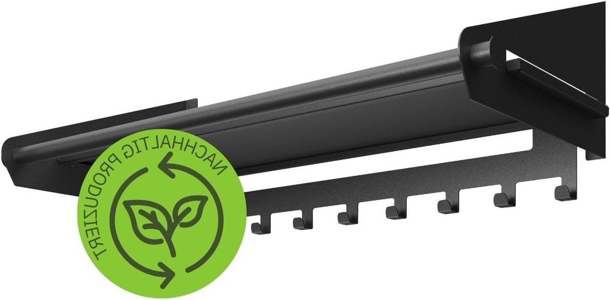 Metalen Kapstok - Wandgarderobe Haken - Entree Organiseren - Met Hoedenplank - 78.5 cm Len