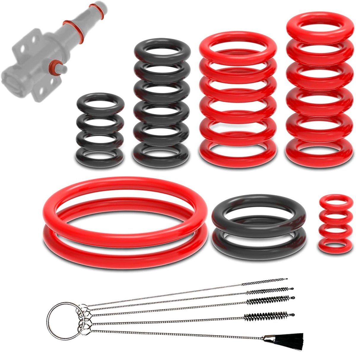 30 Stuks Sealing Rings en 5 Schoonmaakborstels voor Melkcabines van Volautomatische Koffiemachines Koffieschenkers en Melkhulzen