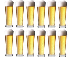 Professionele Bierglazen - (12 stuks) - 500ml - Bierglas - Bier - Glas - 50cl/0.5L - Pils - Glazen set - Hoogwaardige Kwaliteit - Vaasje - Speciaal Bier - Weizen