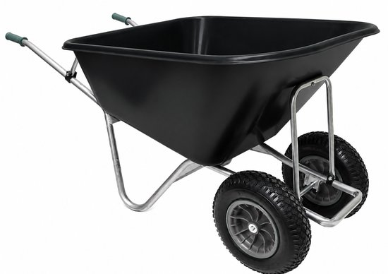 JMC Kruiwagen 250 Liter - 2 Wielen - Sterke Kunststof Bak - Gegalvaniseerd Frame - Extra Grote Inhoud van Merkloos	 — afbeelding 5
