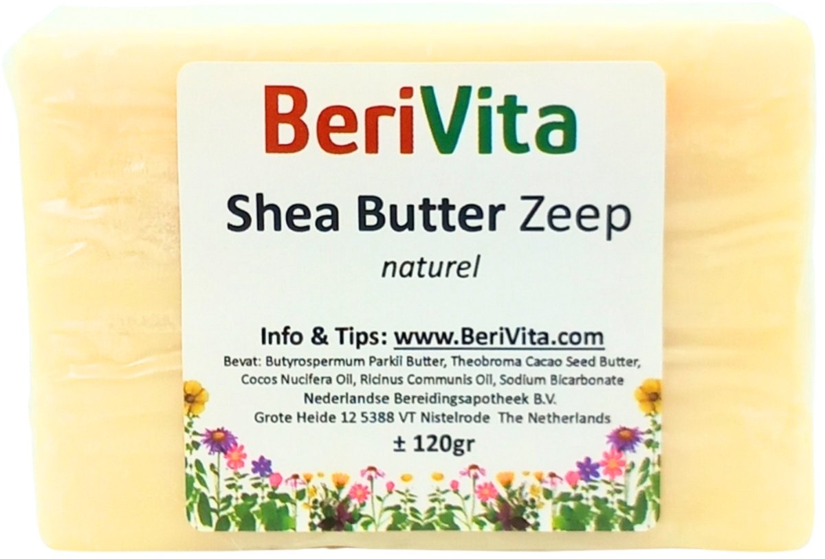 Shea Butter Zeep Naturel 120gr - Natuurlijke Sheabutter zeeptablet op basis van ongeraffineerde, pure Shea Butter