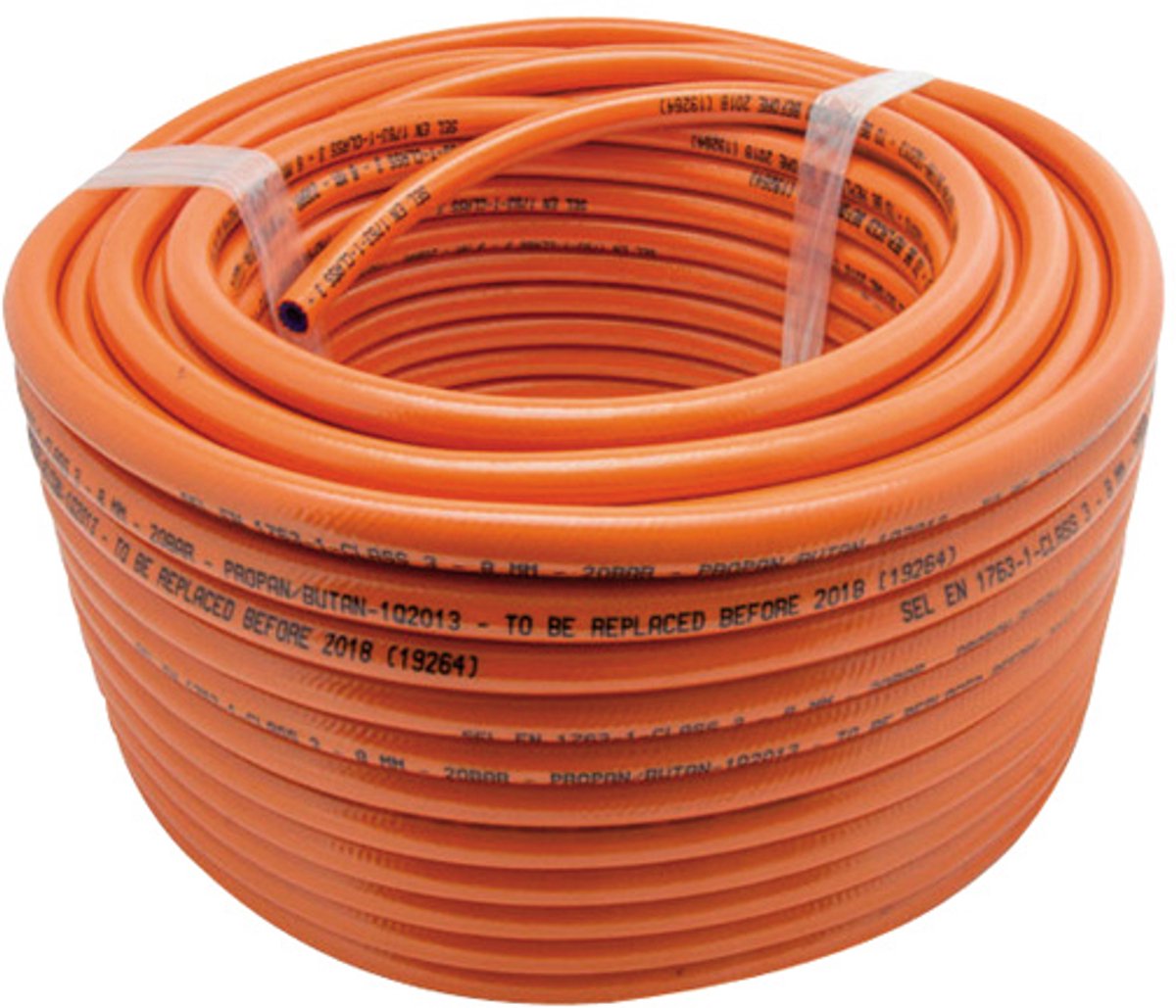 Gasslang thermoplast 8x15mm 10bar rol van 25 meter