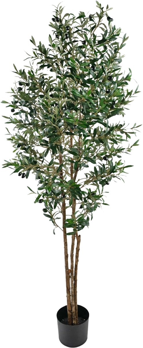 Easyplants | Kunst olijfboom UV 180 cm | Zijde | Olea | Olijfgroen