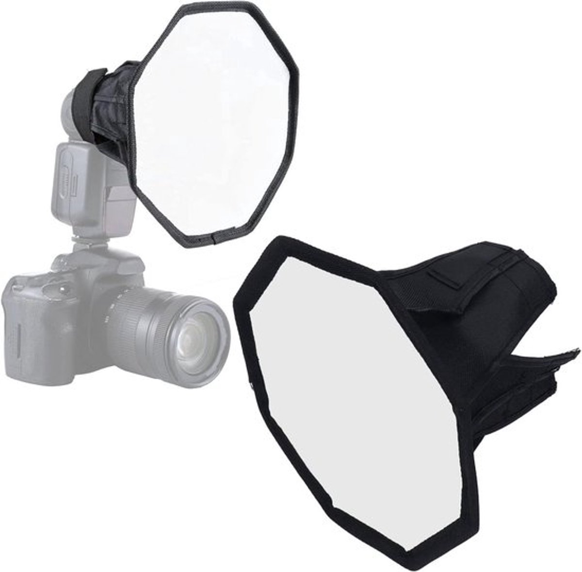 Fotografie Verlichtingsset - Camerasoftbox - Nylon achthoekige 20 cm opvouwbare flitslichtdiffuser softbox - Professionele Cameralichtkit voor studio-video-opnames en filmen
