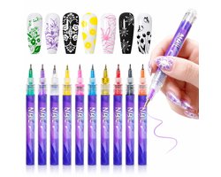 BOTC Nail Art Pennen - 12 stuks Nagelkunstmarkers voor gelnagels - 3D nagellak DIY Nagelkunstmarker - Sneldrogende Nagelpen