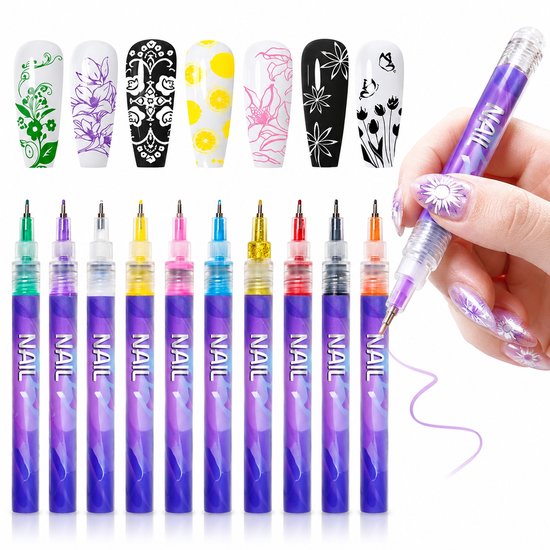BOTC Nail Art Pennen - 12 stuks