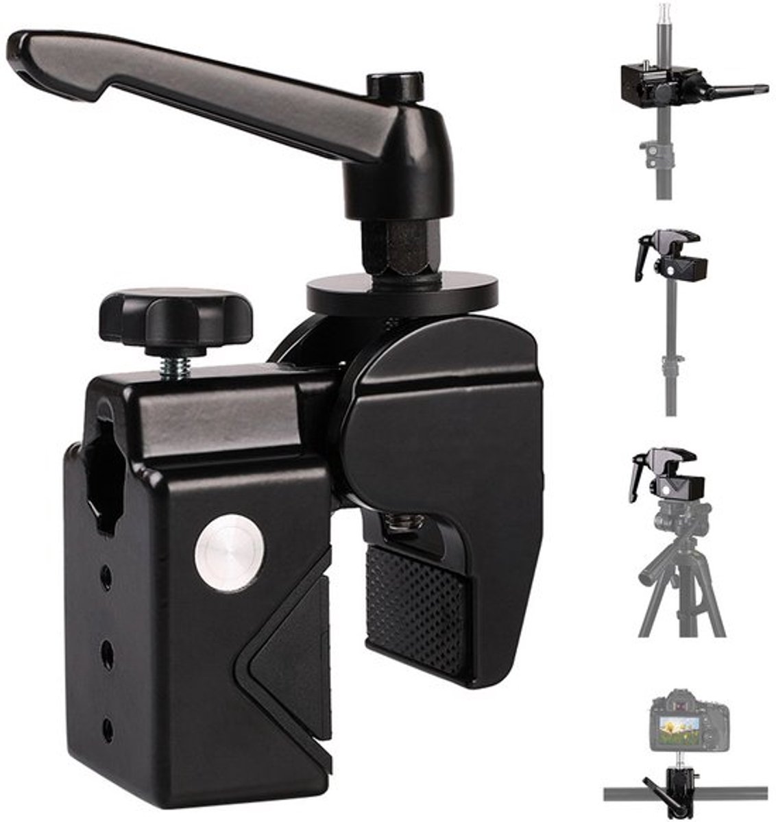 Geschikt voor 1/4" 3/8" Schroefgat Metalen Snelontgrendelingsklem Montageclip Geschikt voor DSLR Camera Statief
