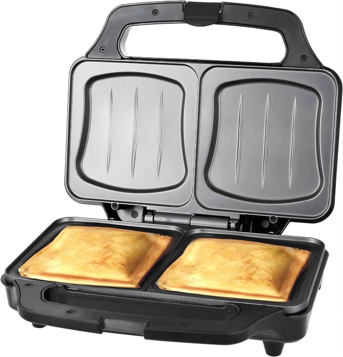 SAVI® Tosti-ijzers - Tosti Apparaat - Tosti Ijzer - Zilver - 29cm x 25cm x 28cm