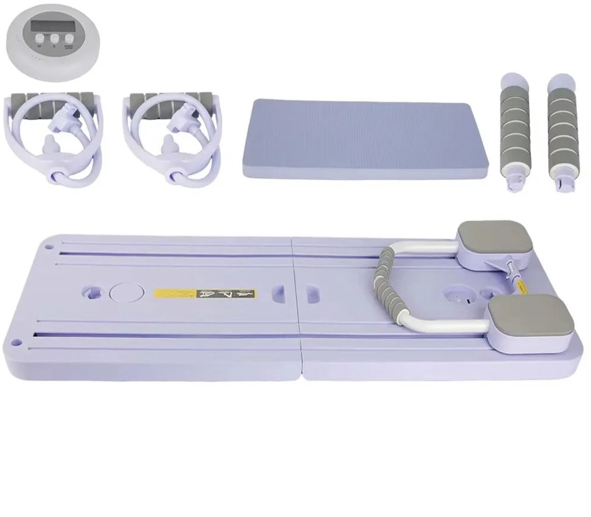 Cherrys Finds - Pilates Board – Pilates Reformer – Opvouwbaar Multifunctioneel All-in-One Pilates Bord - Pilates Board Inklapbaar - Pilates Board Paars