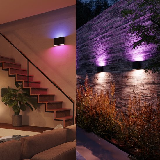 Applique murale extérieure Philips Hue Dymera Up & Down (Noir) - 2 pièces - Lumière blanche et colorée - Hue White and Color Ambiance