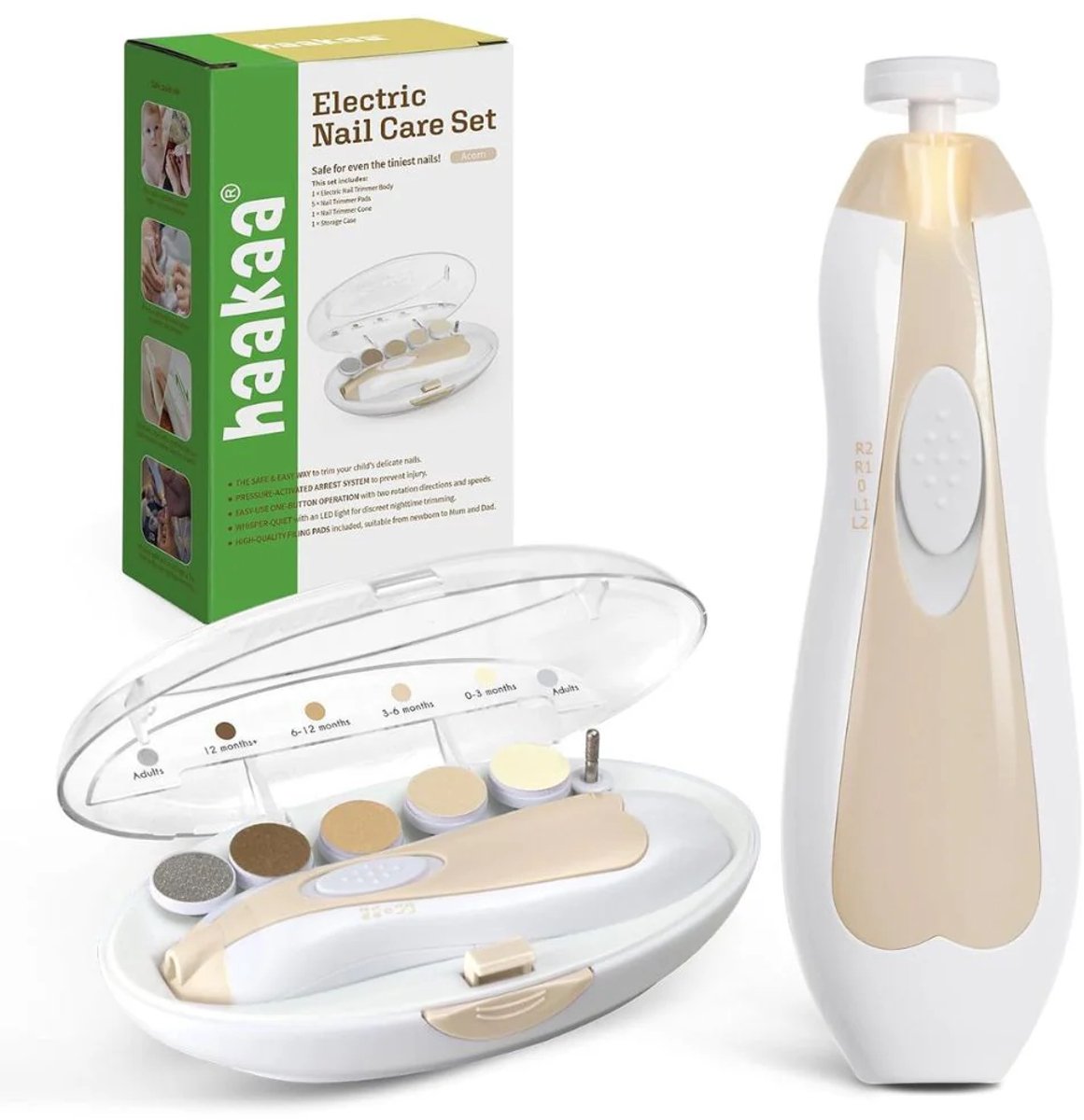 Haakaa elektrische baby nagelverzorging set | vanaf 0 maanden | Beige