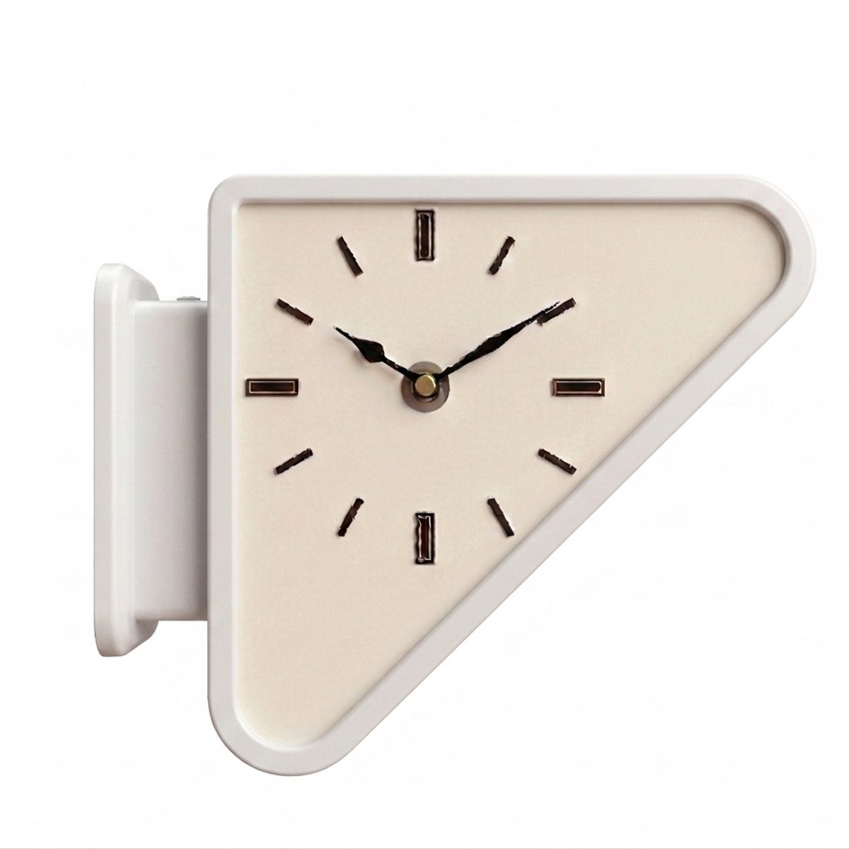 Driehoekige Wandklok – Dubbelzijdig | Retro 70's Design | White Cloud