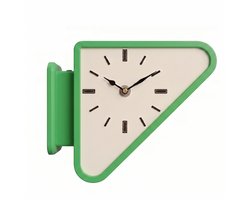 Driehoekige Wandklok – Dubbelzijdig | Retro 70's Design | Green Grass
