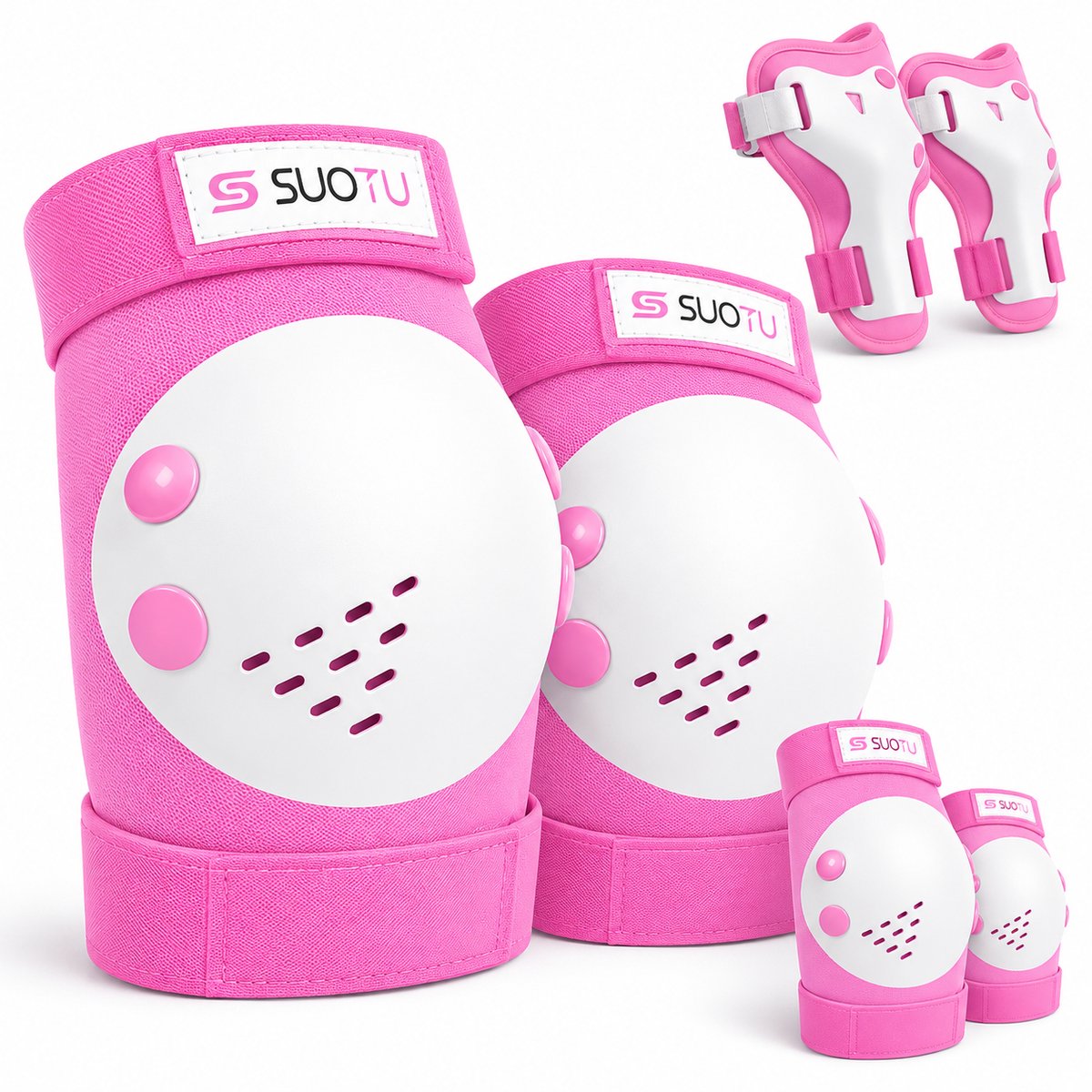 Suotu Skate Beschermset Kinderen Skate bescherming Skeeler Beschermset – X02 Rood