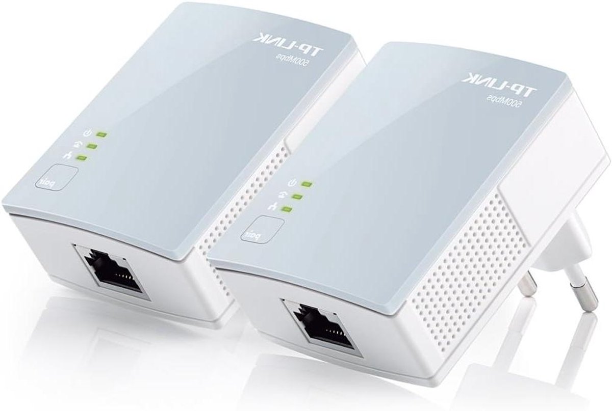 Powerline adapters - Netwerk adapters - Internet via stroom - Plug and play - Set van 2 - Wit