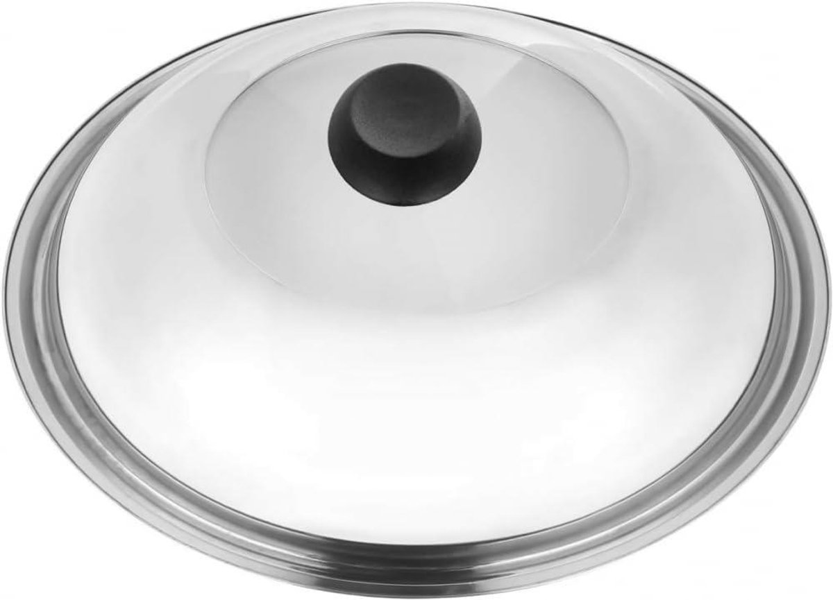Wok Deksel Pan Deksel Koken Zichtbaar Koken 26 cm Zilver