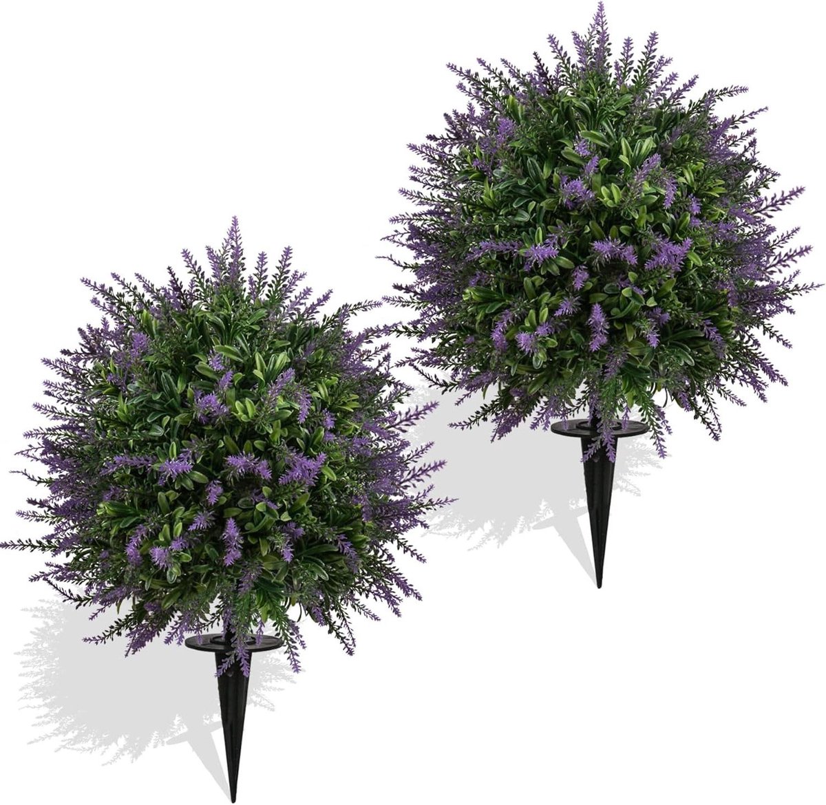 Kunst Lavendelstruiken - Planten decoratie - Buiten decoreren - Weerbestendig materiaal - 60 cm hoog - Groen