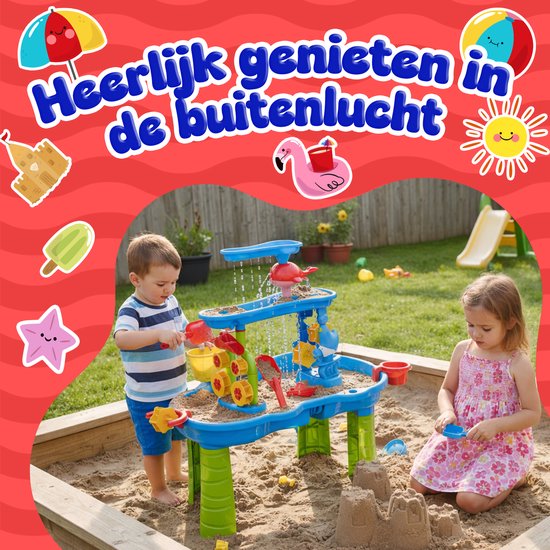 KidzKraze® Watertafel Eiland - Buitenspeelgoed – Sensorisch Speelgoed - Watertafel - Activiteiten Tafel – Waterbaan - Zandtafel Voor Kinderen - Waterspeeltafel Speelgoed - Incl. Accessoires