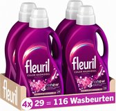 Fleuril Color Blossom – Lessive liquide – Linge coloré – Expérience parfumée intense – 4 x 29 lavages – Pack économique