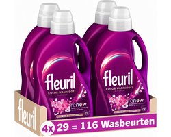 Fleuril Color Blossom - Vloeibaar Wasmiddel - Gekleurde Was - Intense Geurbeleving - 4x29 Wasbeurten - Voordeelverpakking