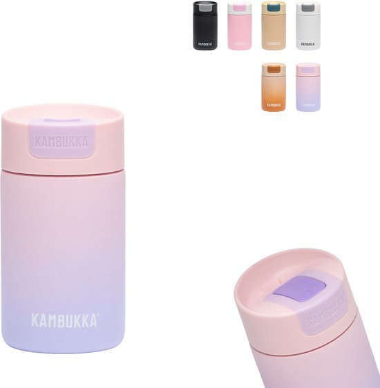 Kambukka Olympus Thermosbeker 300 ml - makkelijk reinigen - lekvrije Koffiebeker - RVS - Blush Horizon