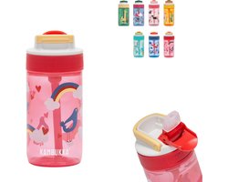 Kambukka Lagoon Drinkfles voor kinderen 400ml Love Birds - met geïntegreerd rietje - drinkbus kinderen - drinkbeker voor school