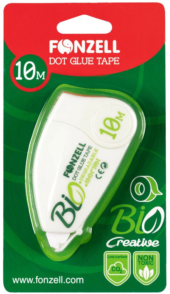 Fonzell Lijmroller - Bio Glue Tape - Permanent - Dubbelzijdig lijm - 8mm x 10 meter