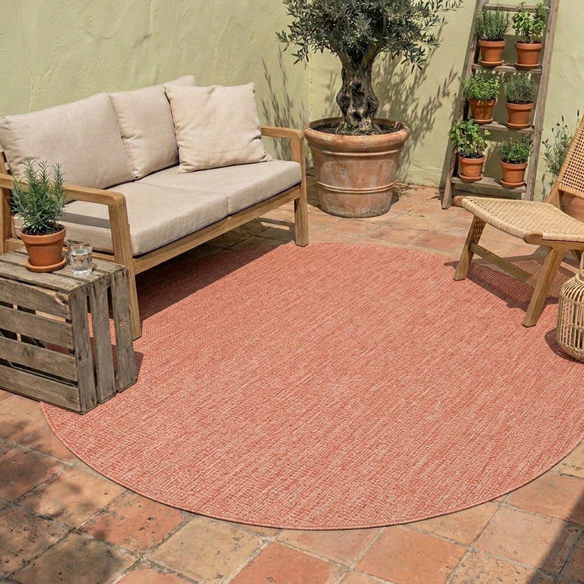 NATURL. Rond buitenkleed - Costa Terracotta - Ø 100cm