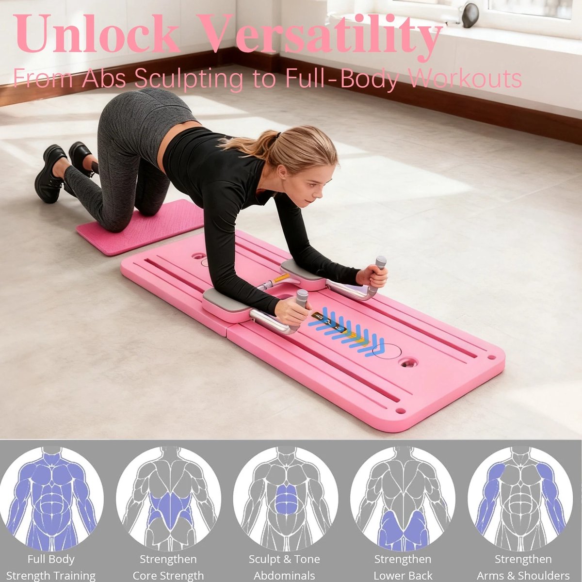STIFFISA AURORAS Roze Pilates Board met Automatische Rebound - afbeelding 2