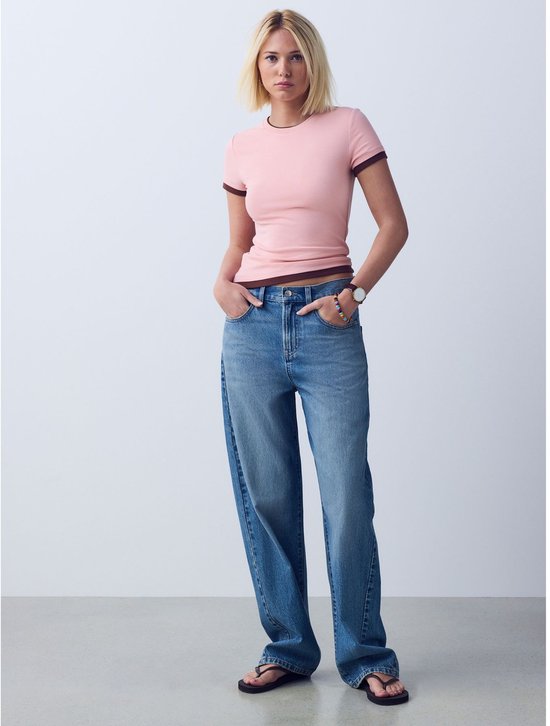 Next - Dames - Jeans met wijde, ronde pijpen - Tall - Blauw