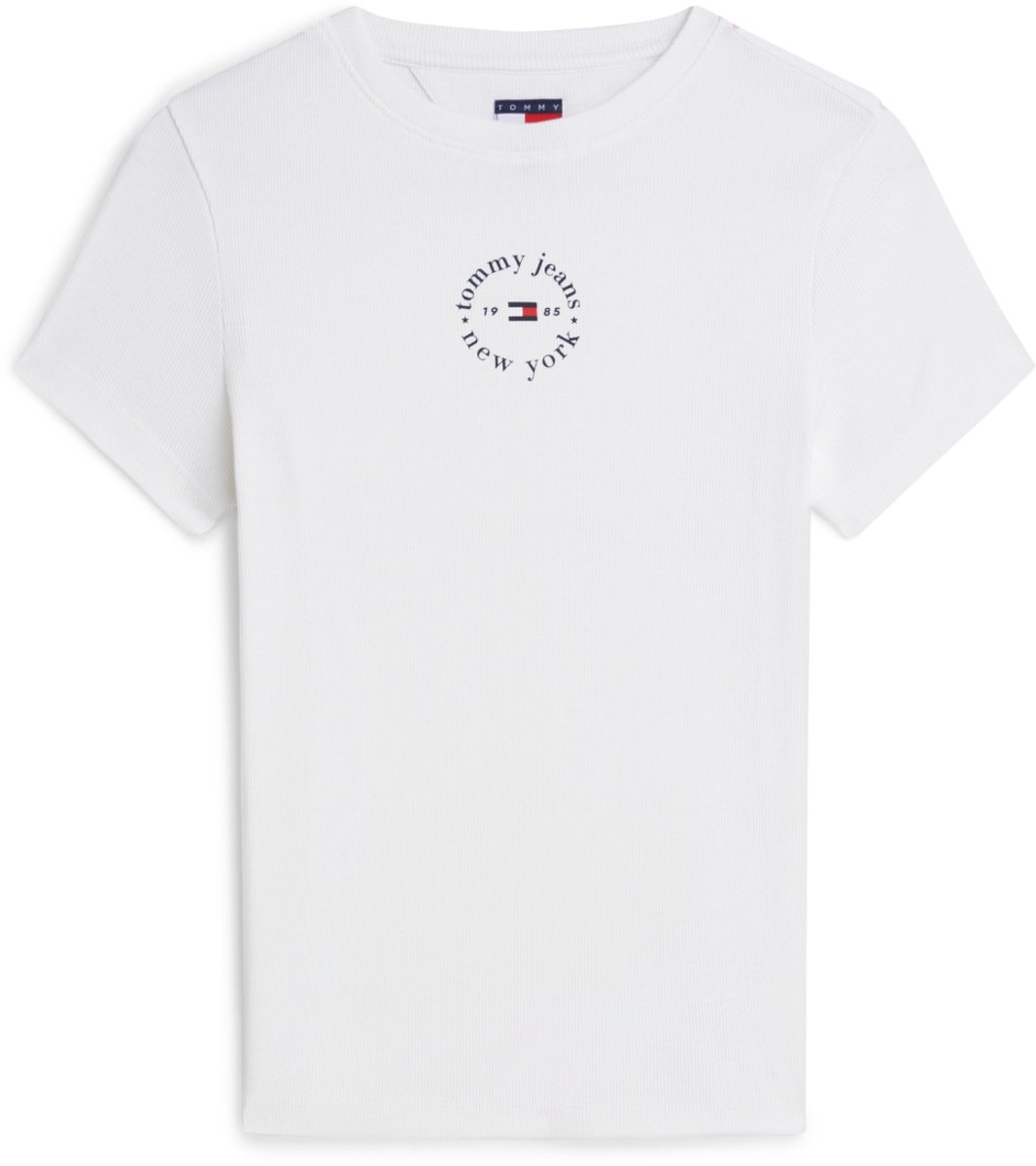 Tommy Jeans T-shirt Tjw Slim Ess Logo2 Ri Dw0dw22807 Ybl Ecru Dames Wit