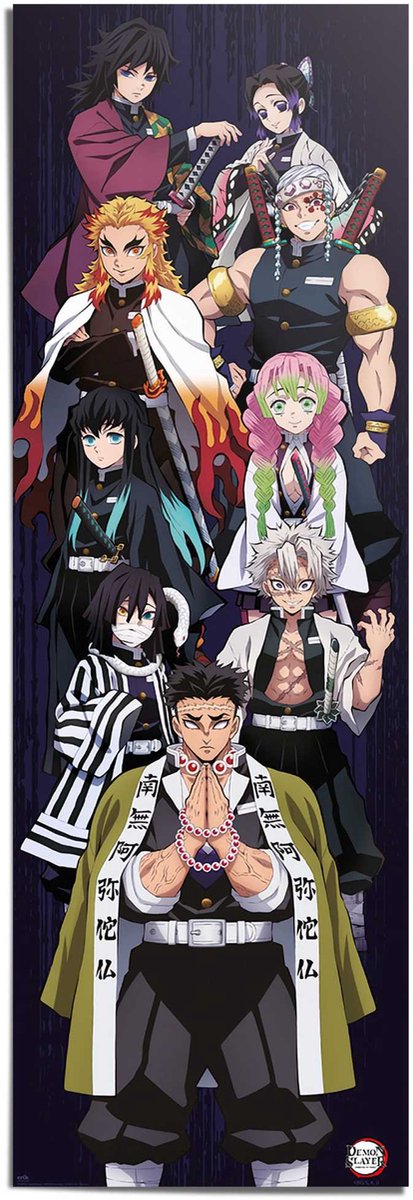 REINDERS Poster Demon Slayer - 158 x 53 - Papier - REINDERS zwart