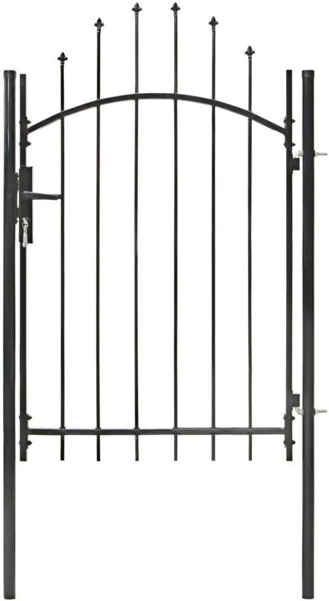 Metalen Tuinpoort - Dienstpoort Decoratief - Tuin Afscheiden - Roestbestendig Staal - 1 x 