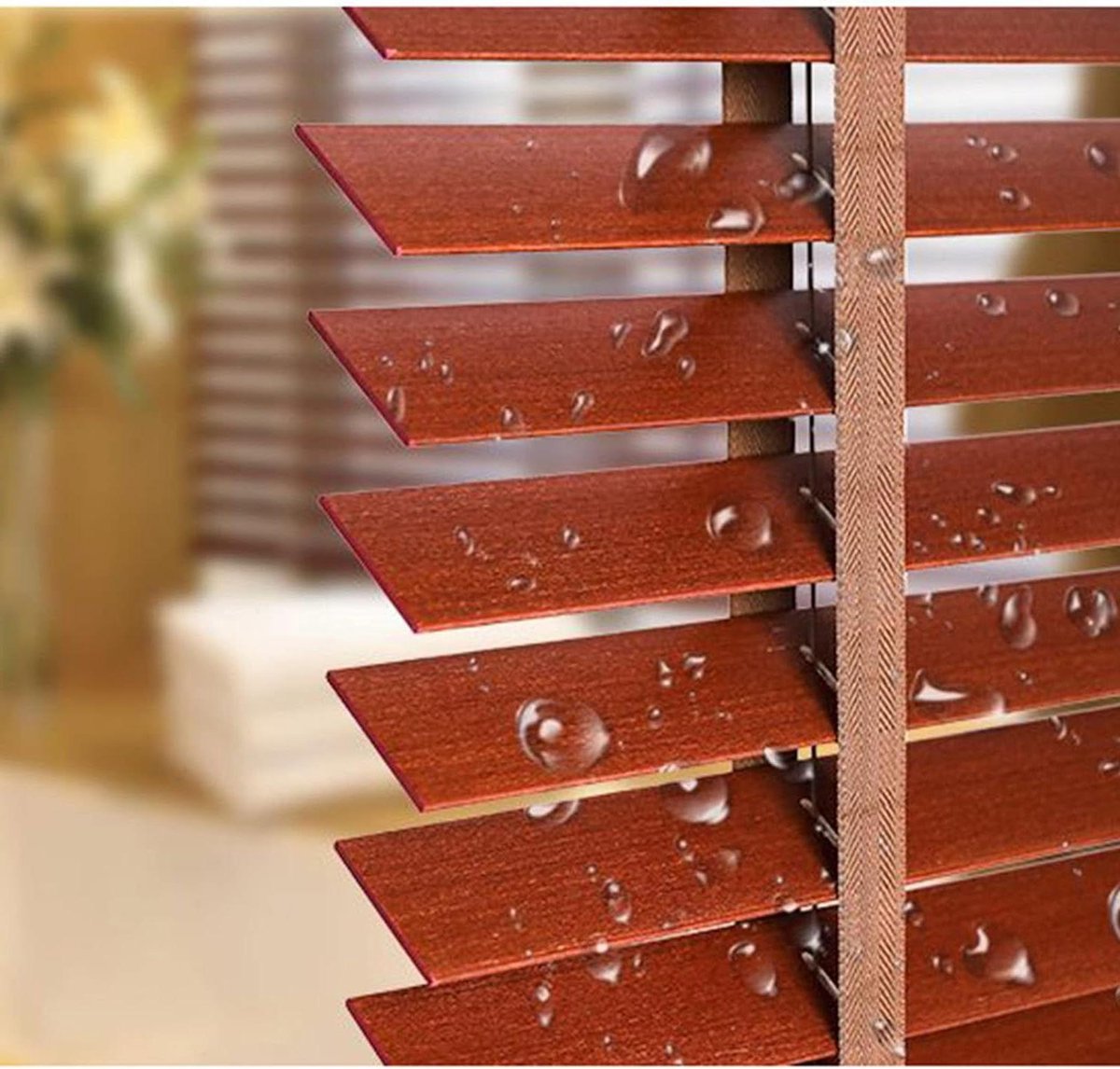 Houten Jaloezieën - Raambekleding Hout - Privacy Creëren - Natuurlijk Lindenhout - 70x160c
