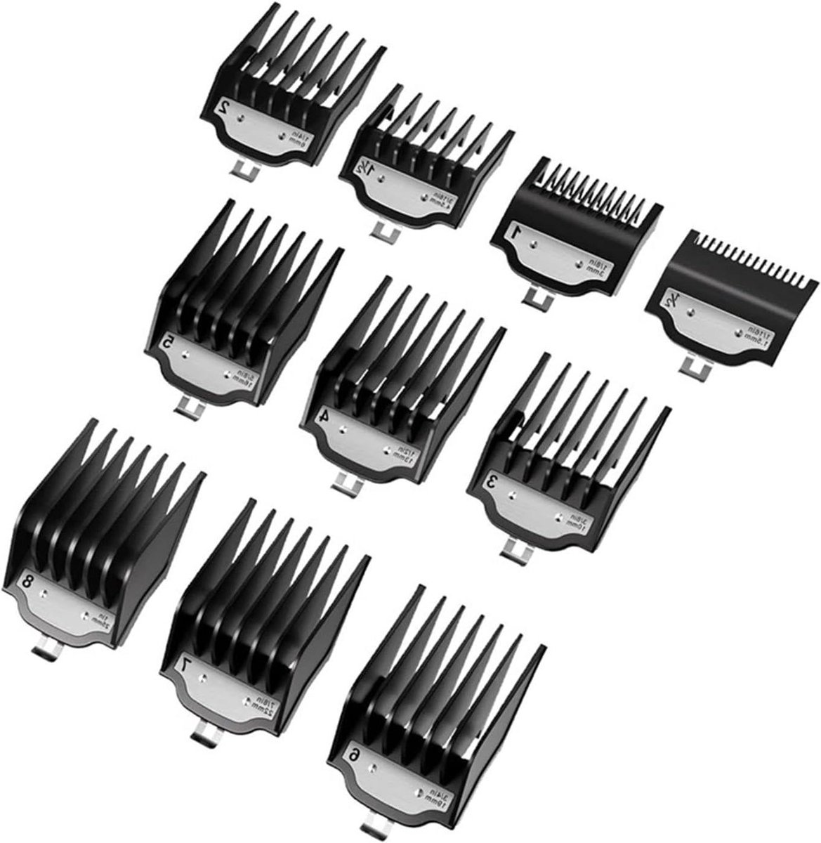 Geleidekammen Tondeuse - Haar Trimmer - Haar Stijlen - Verschillende Lengtes - 15 tot 6mm - Zwart