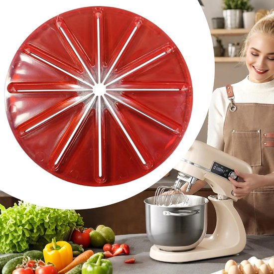 Spatbescherming Mixer - Mixer Accessoire - Schoon Bakken - Universele Pasvorm - 14.5 x 14.5 cm - Rood — afbeelding 3
