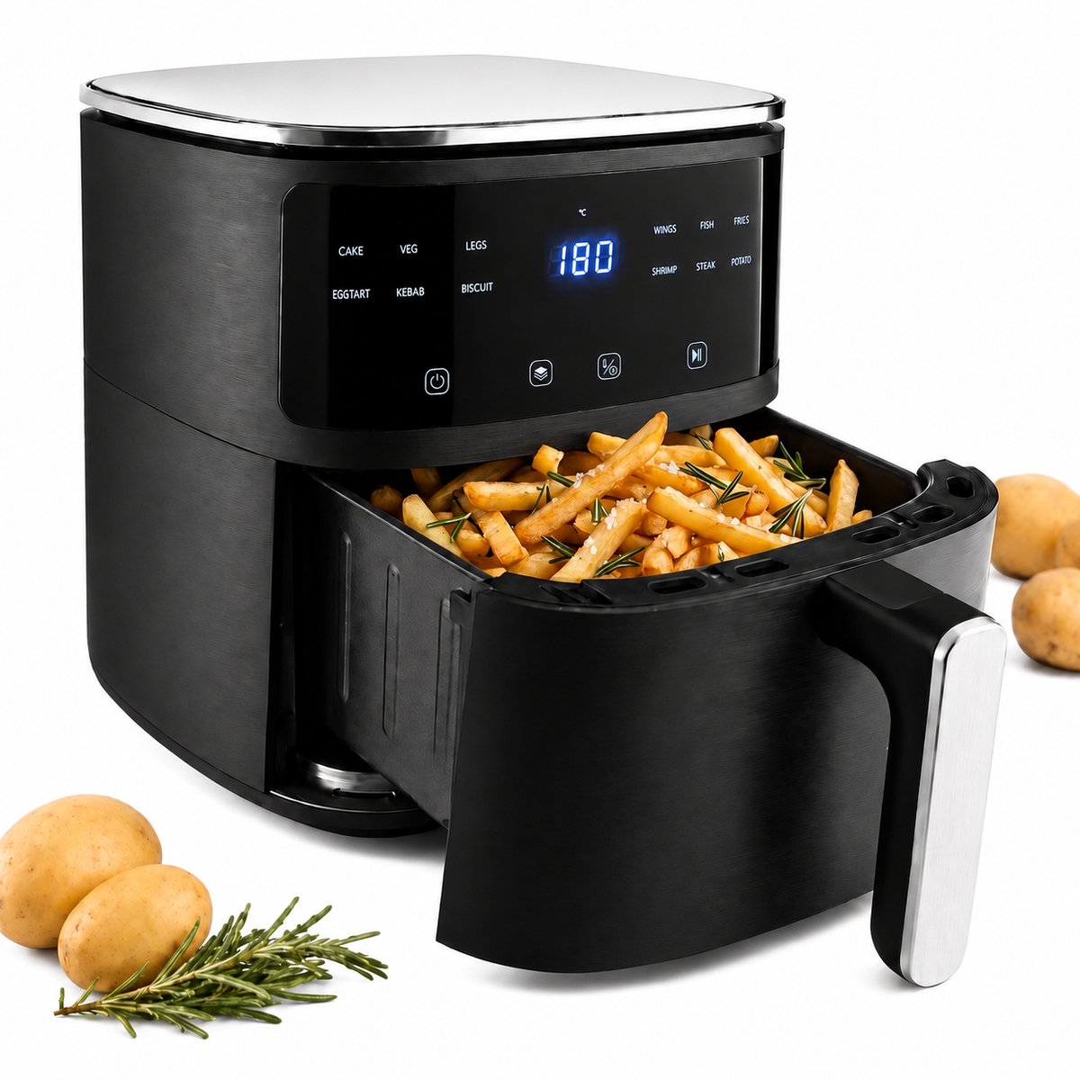 Vivid Green Airfryer 5L - Tot 4 Personen - PFAS-vrij - 12 Programma's - Digitaal Display — afbeelding 1